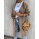 Basic Khaki Plain Open Front Cardigan