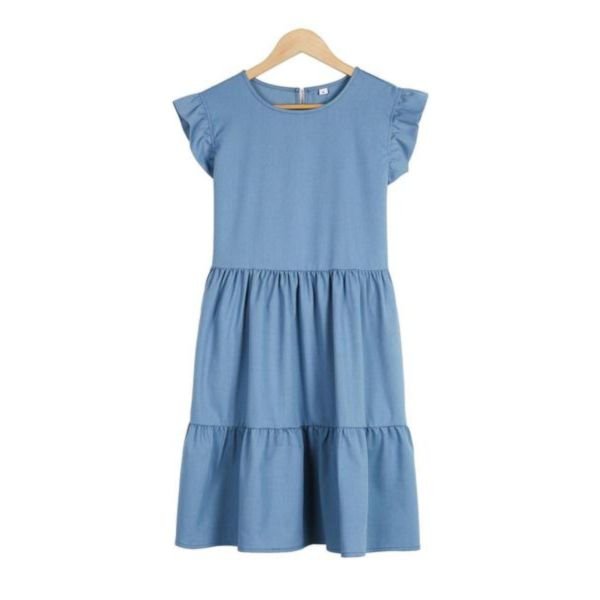 Cute Tiered Gathered Skirt Panel Mini Dress