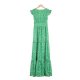 Elegant Green V-Neck Front Hem Slit Maxi Dress