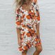 Groovy Print 3/4 Sleeve Min Dress