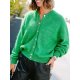 Youthful Plain Green Long Sleeve Cardigan