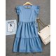 Cute Tiered Gathered Skirt Panel Mini Dress